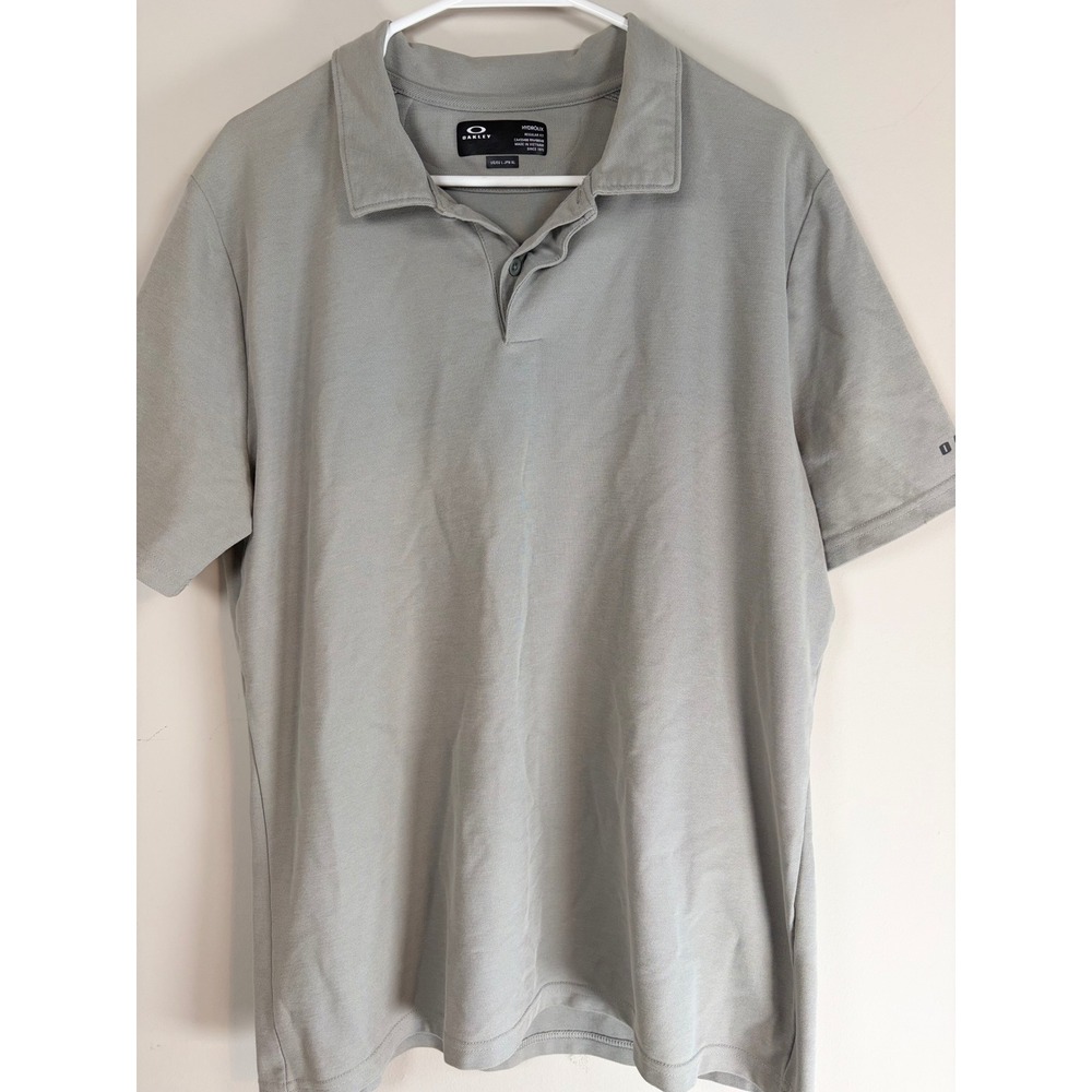 Oakley Hydrolix Mens Gray Regular Fit Short Sleeve Polo Shirt Large CA35460